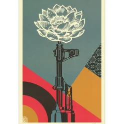 SHEPARD FAIREY (OBEY) - Sérigraphie "AK-47 Lotus " 91x61cm