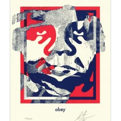 SHEPARD FAIREY (OBEY) - Sérigraphie Letterpress "Torn Icon" 33x26cm - 2025