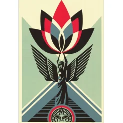 SHEPARD FAIREY (OBEY) - Sérigraphie "LOTUS ANGEL" 91x61cm
