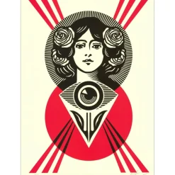 SHEPARD FAIREY (OBEY) - Sérigraphie "THIRD EYE OPEN - LETTERPRESS" 52x39cm - 2024