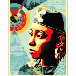 SHEPARD FAIREY (OBEY) - Sérigraphie "EYES ON THE KING" 61x46cm
