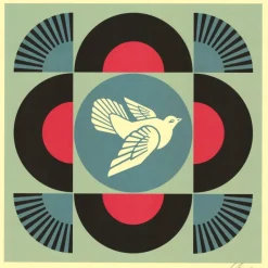 SHEPARD FAIREY (OBEY) - Sérigraphie "Colombe Géométrique noir" 61x61cm