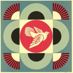 SHEPARD FAIREY (OBEY) - Sérigraphie "Colombe Géométrique bleu" 61x61cm