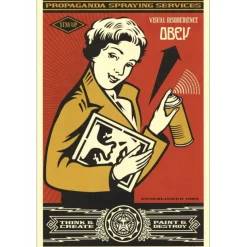 SHEPARD FAIREY (OBEY) - Sérigraphie "OBEY STAY UP GIRL" 91x61cm