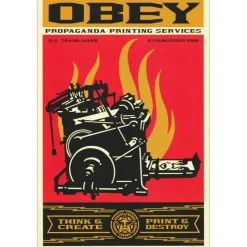 SHEPARD FAIREY (OBEY) - Sérigraphie "PRINT AND DESTROY" 91x61cm