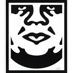 SHEPARD FAIREY (OBEY) - Sérigraphie "FACE WHITE 01" 76x63cm