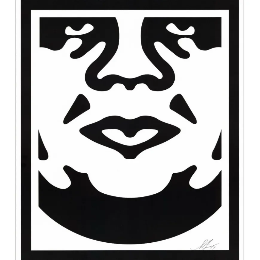 SHEPARD FAIREY (OBEY) - Sérigraphie "FACE WHITE 01" 76x63cm