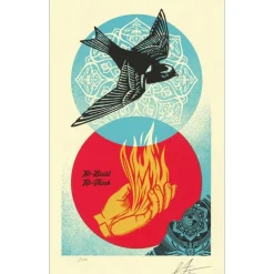 SHEPARD FAIREY (OBEY) - Sérigraphie Letterpress "Re-Build/Re-Think" 43x27cm - 2025