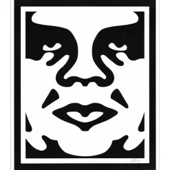 SHEPARD FAIREY (OBEY) - Sérigraphie "FACE WHITE 02" 76x63cm