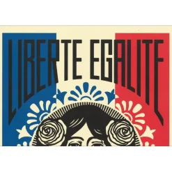 SHEPARD FAIREY (OBEY) - Sérigraphie "LIBERTÉ ÉGALITÉ FRATERNITÉ" 91x61cm