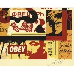 SHEPARD FAIREY (OBEY) - Sérigraphie "FACE COLLAGE 03" 61x45cm