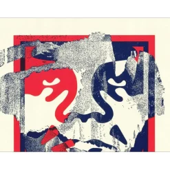 SHEPARD FAIREY (OBEY) - Sérigraphie Letterpress "Torn Icon" 33x26cm - 2025