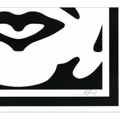 SHEPARD FAIREY (OBEY) - Sérigraphie "FACE WHITE 02" 76x63cm