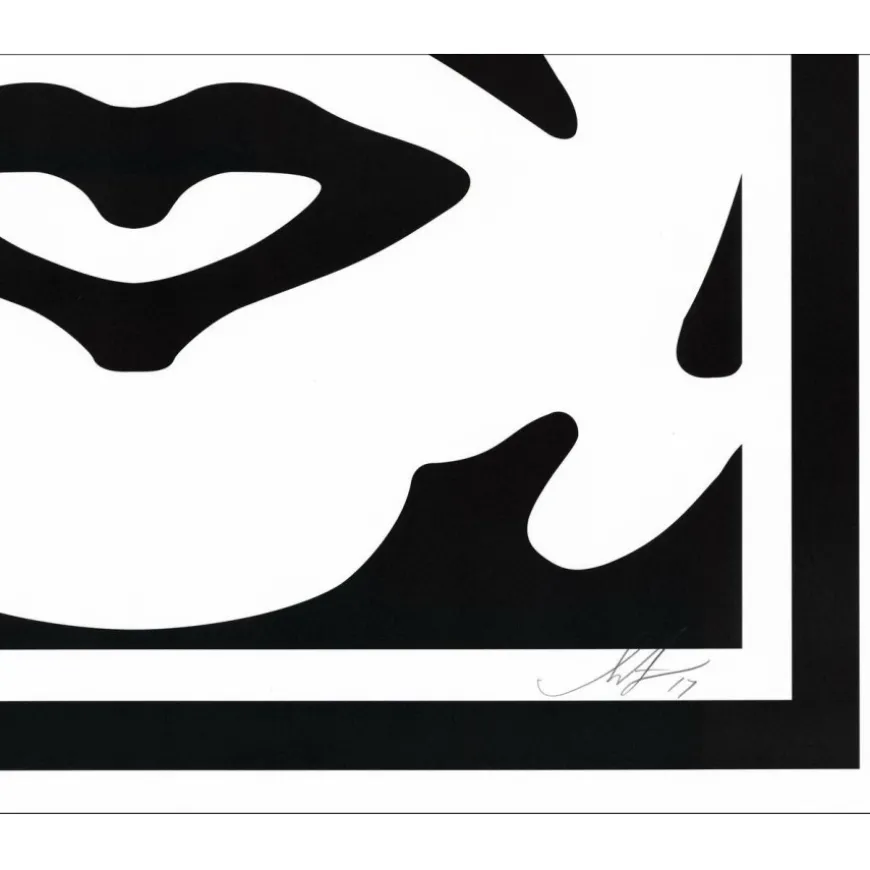 SHEPARD FAIREY (OBEY) - Sérigraphie "FACE WHITE 02" 76x63cm