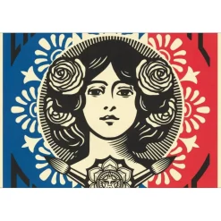 SHEPARD FAIREY (OBEY) - Sérigraphie "LIBERTÉ ÉGALITÉ FRATERNITÉ" 91x61cm