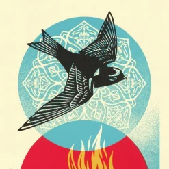 SHEPARD FAIREY (OBEY) - Sérigraphie Letterpress "Re-Build/Re-Think" 43x27cm - 2025