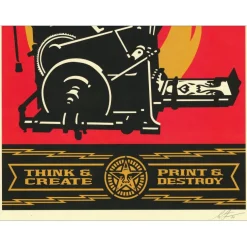 SHEPARD FAIREY (OBEY) - Sérigraphie "PRINT AND DESTROY" 91x61cm