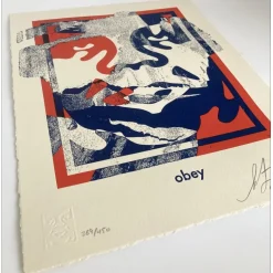 SHEPARD FAIREY (OBEY) - Sérigraphie Letterpress "Torn Icon" 33x26cm - 2025