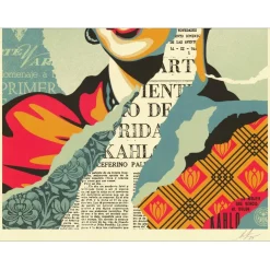 SHEPARD FAIREY (OBEY) - Sérigraphie "THE WOMAN WHO DEFEATED PAIN (FRIDA KAHLO) " 91x61cm