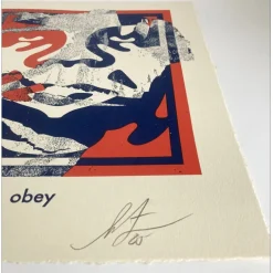 SHEPARD FAIREY (OBEY) - Sérigraphie Letterpress "Torn Icon" 33x26cm - 2025