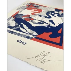 SHEPARD FAIREY (OBEY) - Sérigraphie Letterpress "Torn Icon" 33x26cm - 2025