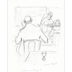 SIMON-AUGUSTE - Estampe "Le bar" 32x25cm