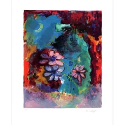 SOLOJOFF Dan - Lithographie originale "Composition aux fleurs" 76x56cm