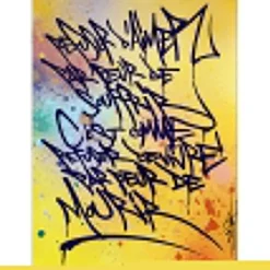SONER David - Peinture originale Acrylique et Aérosol sur papier "Caligrafitizm 55" 36x26cm - 2023