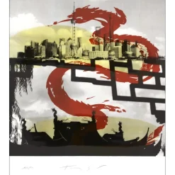 SOULIÉ Tony - Lithographie originale "Shanghai" 90x76cm