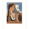 SOUVERBIE Jean - Lithographie "Personnage et cavalier au cheval blanc" 35x26cm - 1970