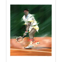 SPAHN Victor - Lithographie originale " Le joueur de tennis" 76x56cm
