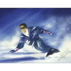 SPAHN Victor - Lithographie originale "Le surfeur" 21x29cm