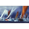 SPAHN Victor - Lithographie originale " Voiliers I " 30x52cm