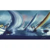SPAHN Victor - Lithographie originale " Voiliers III " 30x53cm