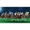 SPAHN Victor - Lithographie originale "Course de chevaux" 30x60cm