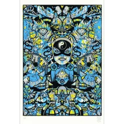 Speedy Graphito - HPM Acrylique et sérigraphie (unique) "Urban Karma" 76x49cm - 2017