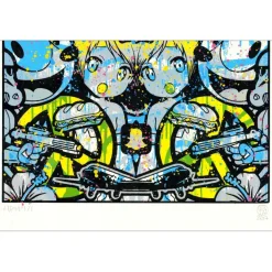 Speedy Graphito - HPM Acrylique et sérigraphie (unique) "Urban Love" 78x49cm - 2017