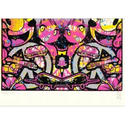 Speedy Graphito - HPM Acrylique et sérigraphie (unique) "Urban Love" 78x49cm - 2017