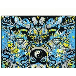 Speedy Graphito - HPM Acrylique et sérigraphie (unique) "Urban Karma" 76x49cm - 2017