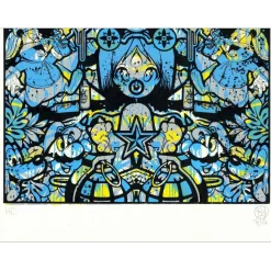 Speedy Graphito - HPM Acrylique et sérigraphie (unique) "Urban Karma" 76x49cm - 2017