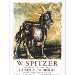 SPITZER Walter - Lithographie "Exposition Galerie M de Groote, Paris" 65x47cm - 1957