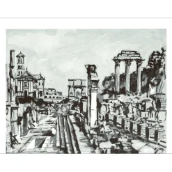 SPITZER Walter - Lithographie "Le Forum Romain" 32x25cm - 1971