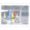 SUIRE-VERLEY Olivier - Aquarelle originale "La régate" 36x50cm