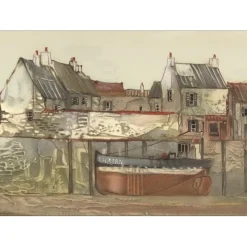 TAYLOR Julian - Lithographie originale "Marée Basse Près De Cherbourg" 54x76cm