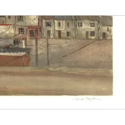 TAYLOR Julian - Lithographie originale "Marée Basse Près De Cherbourg" 54x76cm