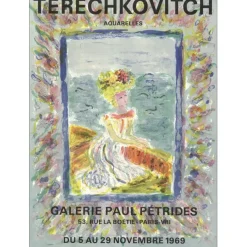 TERECHKOVITCH Kostia - Lithographie "Exposition Galerie Pétridès, Paris" 63x45cm - 1969