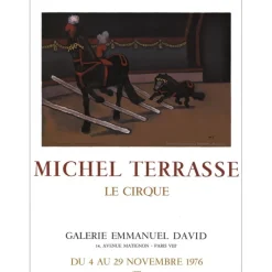 TERRASSE Michel - Lithographie "Exposition Galerie Emmanuel David, Paris" 72x54cm - 1976
