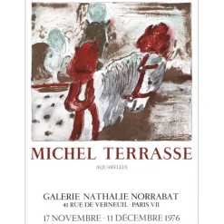 TERRASSE Michel - Lithographie "Exposition Galerie Nathalie Dorrabat, Paris" 65x48cm - 1976
