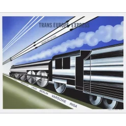 THOMAS Steven - Lithographie "Trans.Europe Express, Train" 57x76cm