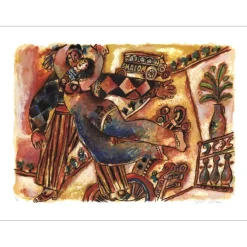 TOBIASSE Théo - Lithographie originale "La danse des rues" 69x92cm